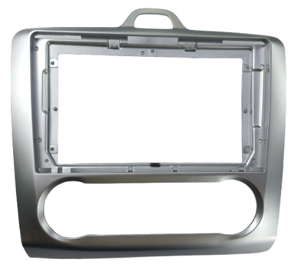 MOLDURA 9" FORD FOCUS 2008/2012 A/C DIGITAL PRATA AIKON