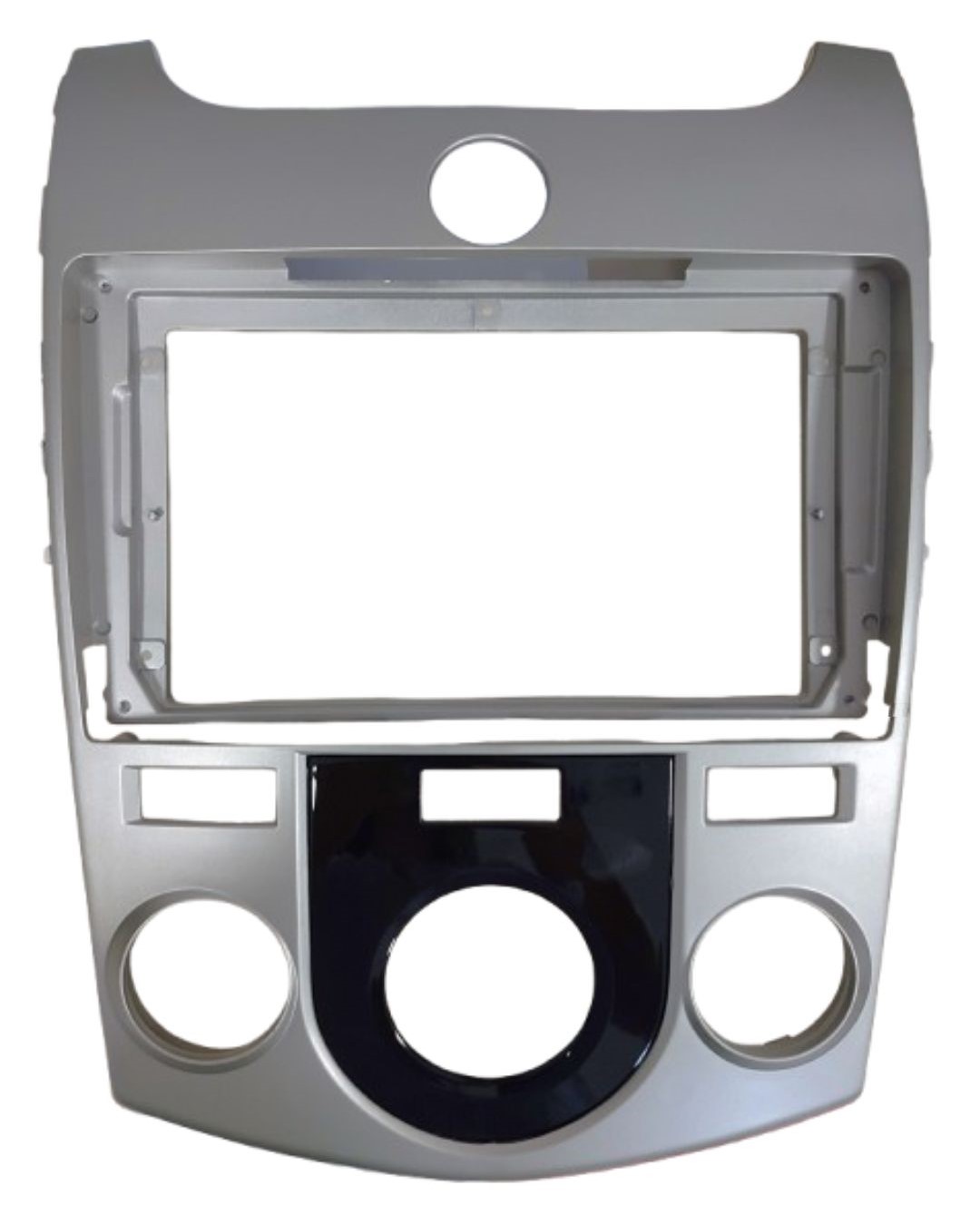 MOLDURA 9" KIA CERATO 2010/2012 A/C ANALOGICO PRATA MANUAL SILVER AIKON