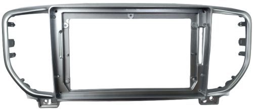MOLDURA 9" KIA SPORTAGE 2017/2021 SEM ABERTURA DIRECIONAVEIS DO DIFUSOR DE AR PRATA AIKON