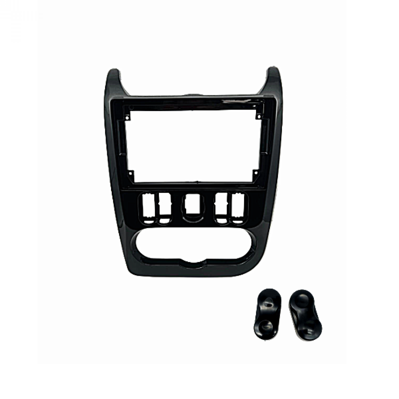 MOLDURA 9" RENAULT SANDERO 2007 A 2010 E LOGAN 2011 BLACK PIANO FIAMON