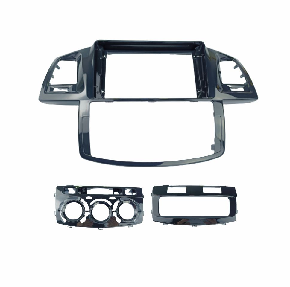 MOLDURA 9" TOYOTA HILUX 2012 / 2015 COM UMA MOLDURA AUXILIAR PARA A/C DIGITAL UMA MOLDURA AUXILIAR P