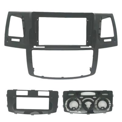 MOLDURA 9" TOYOTA HILUX E SW4 2006/2008 AR DIGITAL + ANALOGICO BLACK PIANO FIAMON