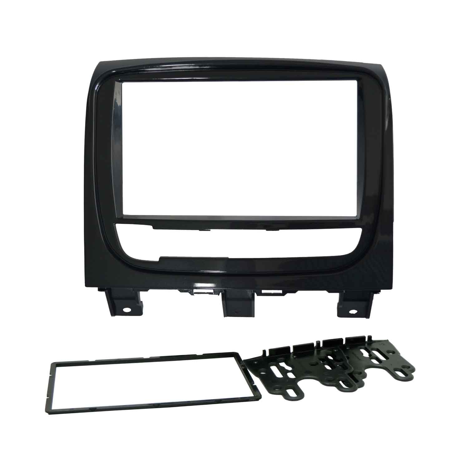 MOLDURA PAINEL 2 DIN FIAT PALIO/ STRADA WEEKEND ADVENTURE/ SIENA 13-19 GRAFITE ESCURO
