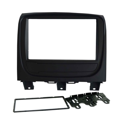 MOLDURA PAINEL 2 DIN FIAT PALIO WAY 2014/2016 PRETA