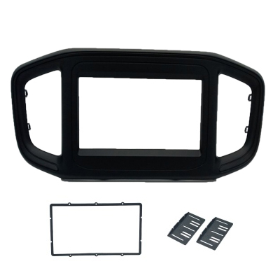 MOLDURA PAINEL 2 DIN FIAT STRADA 2021 FIORINO E PEUGEOT PARTNER RAPID 2022 PRETO FOSCO