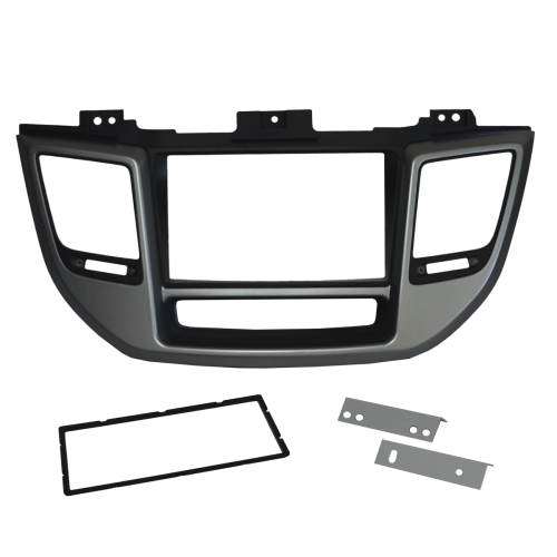 MOLDURA PAINEL 2 DIN HYUNDAI TUCSON 2017/2018 GRAFITE (JAPONES/CHINES)
