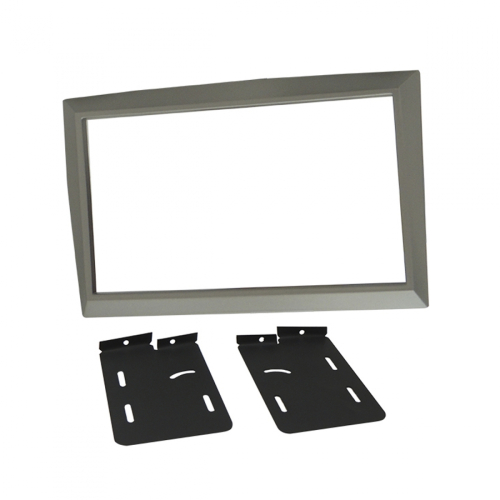 MOLDURA PAINEL 2 DIN RENAULT MEGANE/MEGANE GRAND TOUR PRATA C/ SUPORTE PRATA
