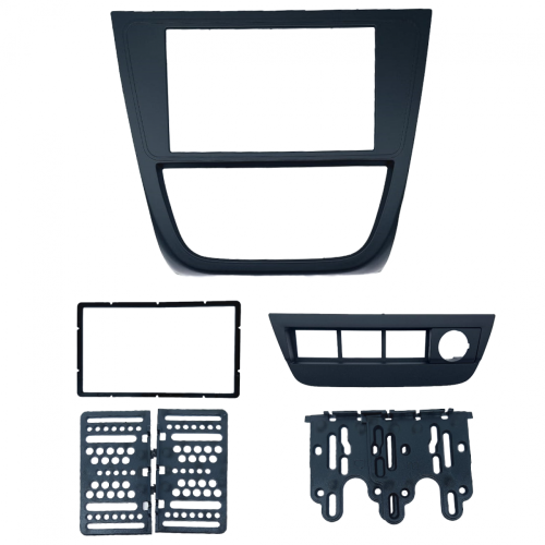 MOLDURA PAINEL 2 DIN VW GOL/SAVEIRO/VOYAGE G5 PRETA C/ SUPORTE 4 BOTÕES FIAMON