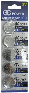 PILHA MOEDA 3V 2450 GC POWER CARTELA C/ 5 UNIDADES