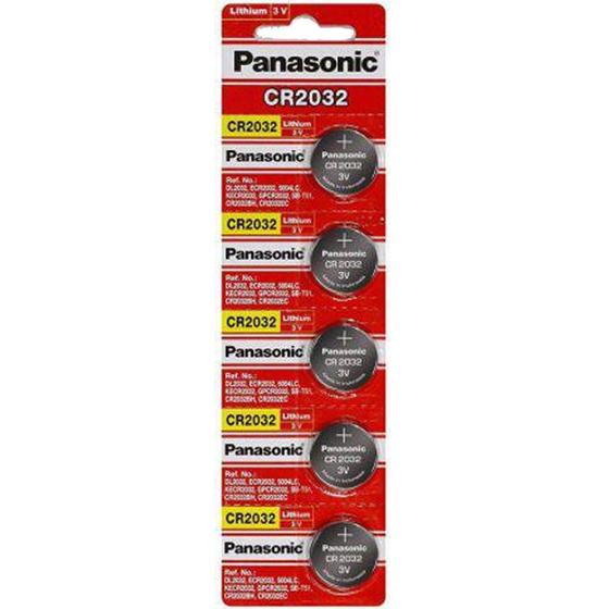 PILHA P/ ALARME 2032 3V MOEDA PANASONIC EMB. C/5
