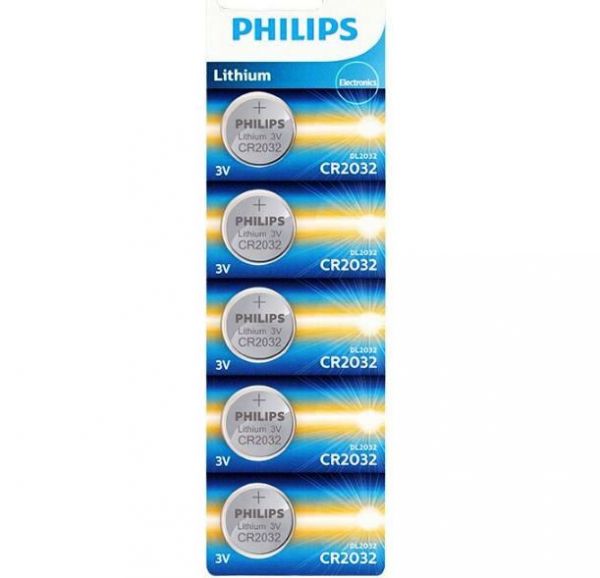 PILHA P/ ALARME 2032 3V MOEDA PHILIPS EMB. C/5