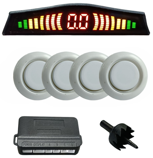 SENSOR DE ESTACIONAMENTO FIRSTOPTION BRANCO 18 MM 4 PONTOS