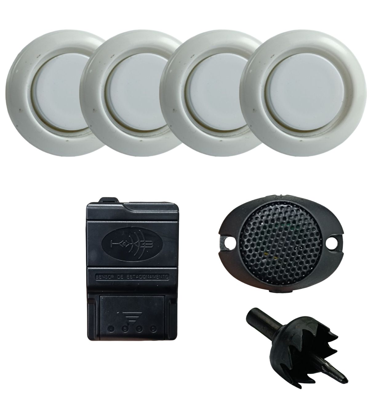 SENSOR DE ESTACIONAMENTO KX3 FRONTAL SONORO BRANCO