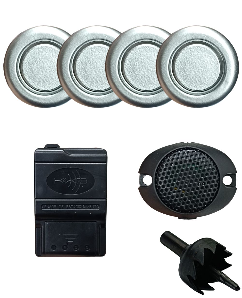 SENSOR DE ESTACIONAMENTO KX3 FRONTAL SONORO PRATA