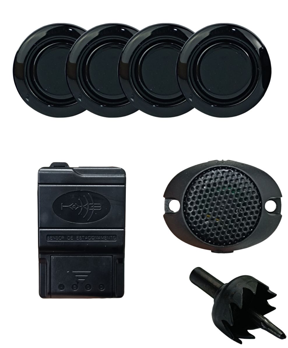 SENSOR DE ESTACIONAMENTO KX3 FRONTAL SONORO PRETO
