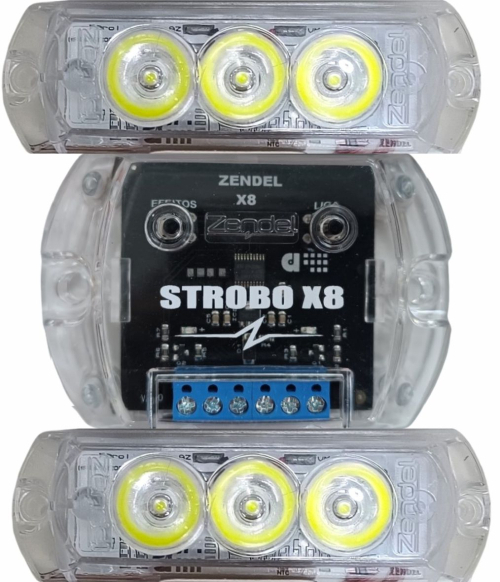 STROBO X8 2 FAROIS BRANCO ZENDEL ZD-SX-BR