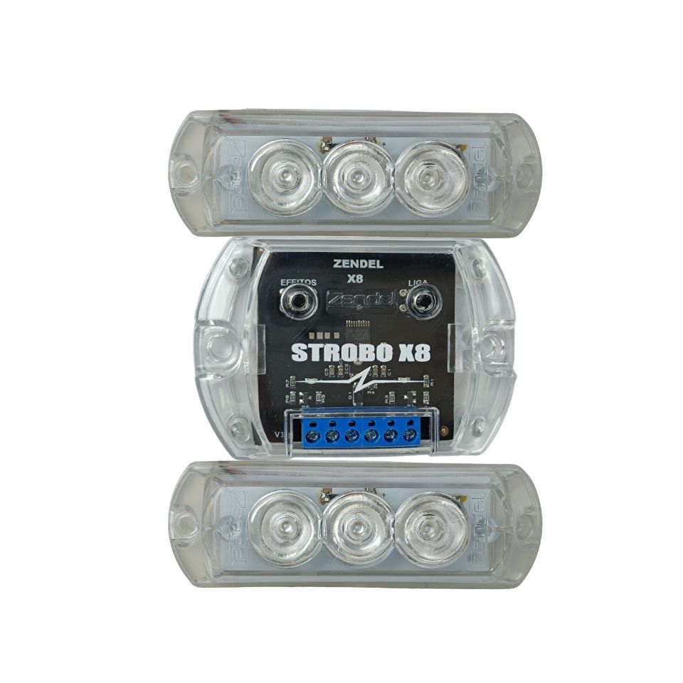 STROBO X8 2 FAROIS VERMELHO ZENDEL ZD-SX-VM