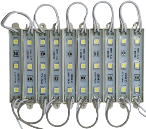 TABELA RIGIDA 3 LED 5050 SMD BRANCO 12V CARTELA C/ 10 UNIDADES