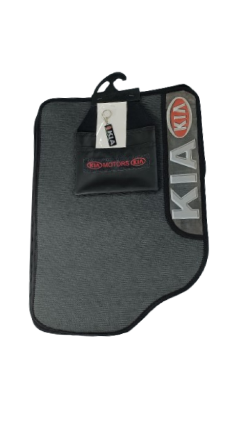 TAPETE BORRACHA 4PCS 2 LOGO KIA C/ LIXEIRA E CHAVEIRO PERSONALIZADO
