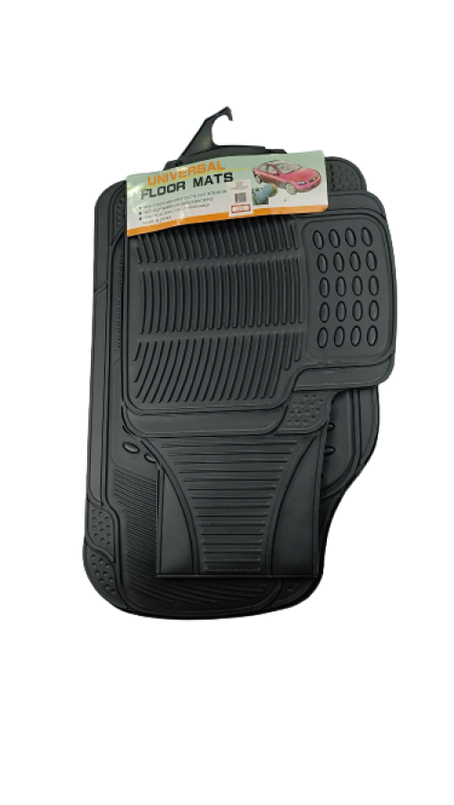 TAPETE BORRACHA REFORCADO  PRETO 3 PCS