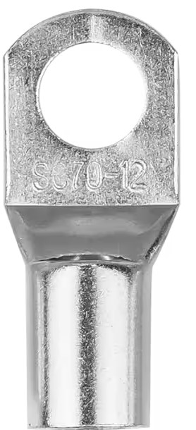 TERMINAL DE COMPRESSÃO 70 MM PRATA FURO 12 MM PCT C/ 10 UNIDADES PERMAK