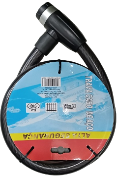 TRAVA CABO DE ACO CADEADO ANTI FURTO 25MM MOTO BIKE ESTEPE C- 2 CHAVE TETRA CINOY